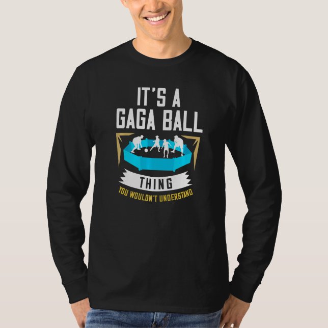 Camiseta Kit de Piscina de Bolas Gaga Jogo de Dodgeball (Frente)