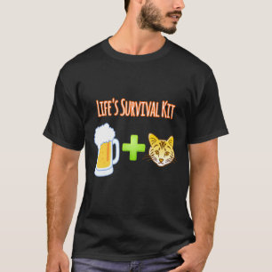 Camiseta Kit de Sobrevivência da Vida Cerveja Mais Design d