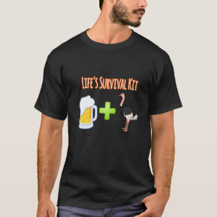 Camiseta Kit de Sobrevivência da Vida e Beer Plus Emu