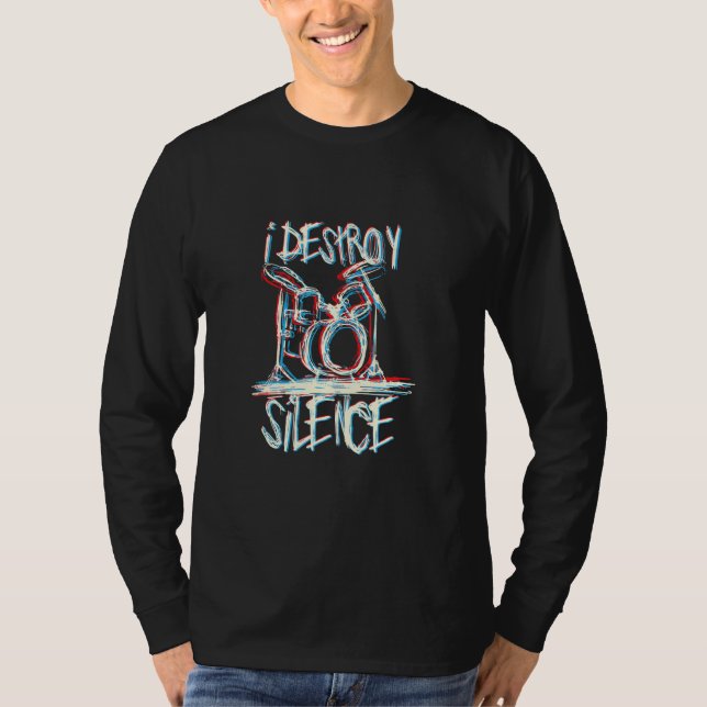 Camiseta Kit de Tambor Eu Destruo Silêncio (Frente)