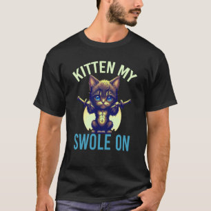 Camiseta Kit de Treino Gatinho Meu Swole no Treino Retro Ga