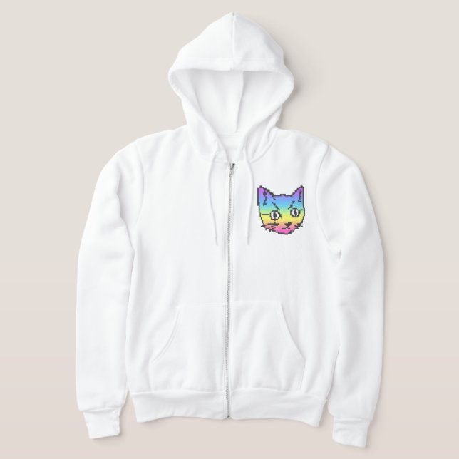 CAMISETA KIT DE VÍDEO GATO PIXEL ART ZIP CAPUZ (Postura )