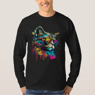 Camiseta Kit Óculos de Sol Gato Colorido gatinho Gato 1