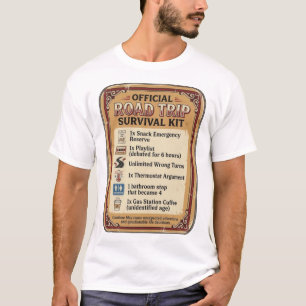 Camiseta Kit Oficial de Sobrevivência para Viagens Engraçad