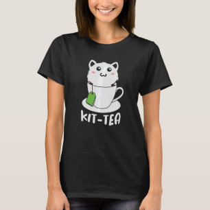 Camiseta Kit Retro Tea Kitten Cat Tea Drinker Teacup Pun