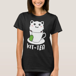 Camiseta Kit Retro Tea Kitten Cat Tea Drinker Teacup Pun