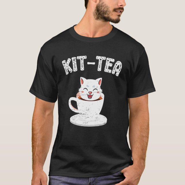 Camiseta Kit Tea Cat Hot Cup Kitten (Frente)