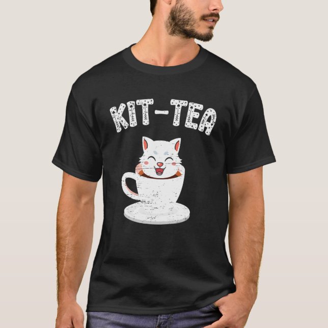Camiseta Kit Tea Cat Hot Cup Kitten (Frente)