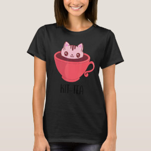 Camiseta Kit Tea Cat Mug Kit Tea Cup Cute Para Gato