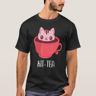 Camiseta Kit Tea Cat Mug Kit Tea Cup Cute Para Gato