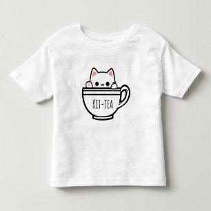 Camiseta Kit Tea Funny Cat Pun Kawaii Cat
