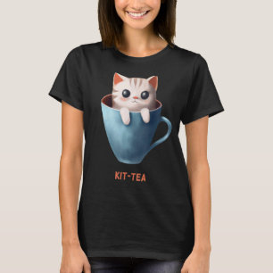 Camiseta Kit tea Kita Kitty Gato Tea Kitten Cup Anima