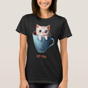 Camiseta Kit tea Kita Kitty Gato Tea Kitten Cup Anima