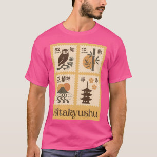 Camiseta Kitakyushu Postage Stamps Vintage Viagem Japonês