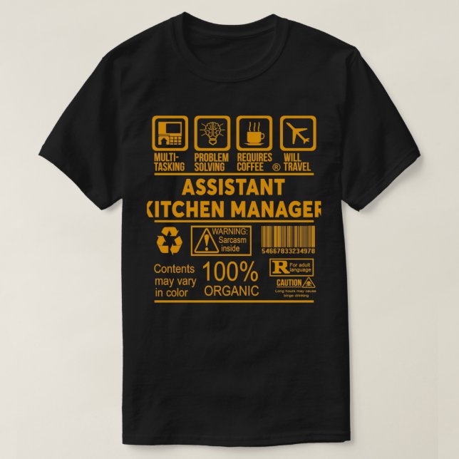 Camiseta KITCHEN MANAGER NICE DESIGN 2017 Classic (Frente do Design)
