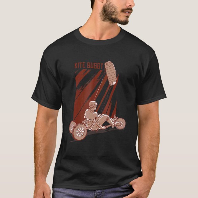 Camiseta Kite Buggy surfando Kitesailando Kite Buggy (Frente)