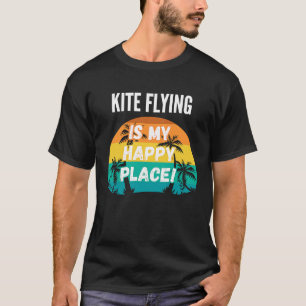 Camiseta Kite Flying É O Meu Lugar Feliz Vintage Retro Suns