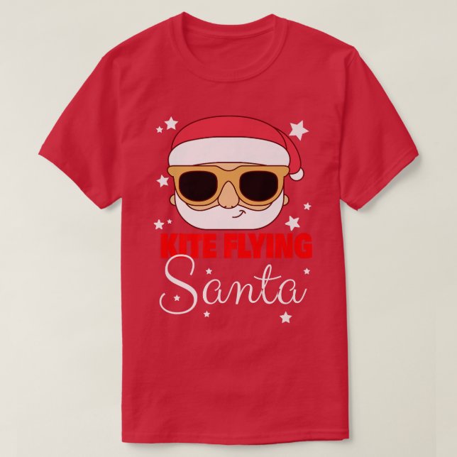 Camiseta Kite Voando Papai Noel Feriado Natal Kite Fly (Frente do Design)