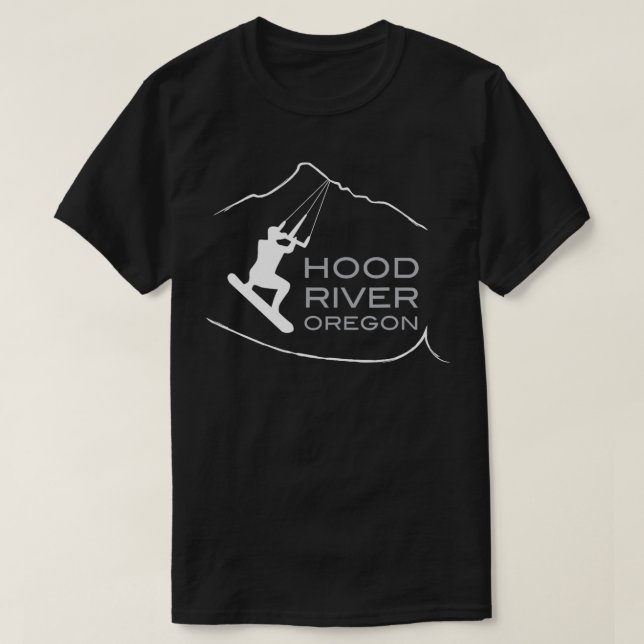 Camiseta Kiteboard Hood River Oregon Kitesurfing (Frente do Design)