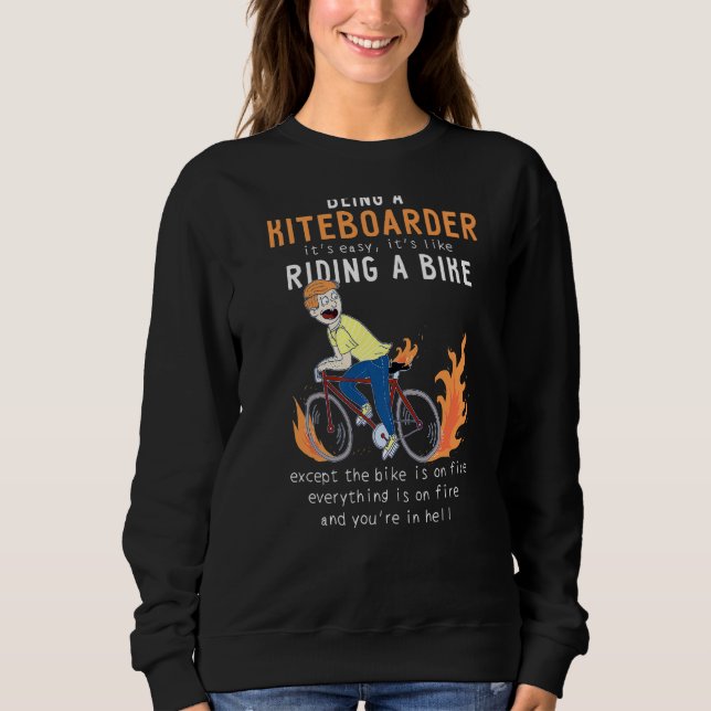Camiseta Kiteboarder Como O Ciclista De Bicicletas Andando  (Frente)