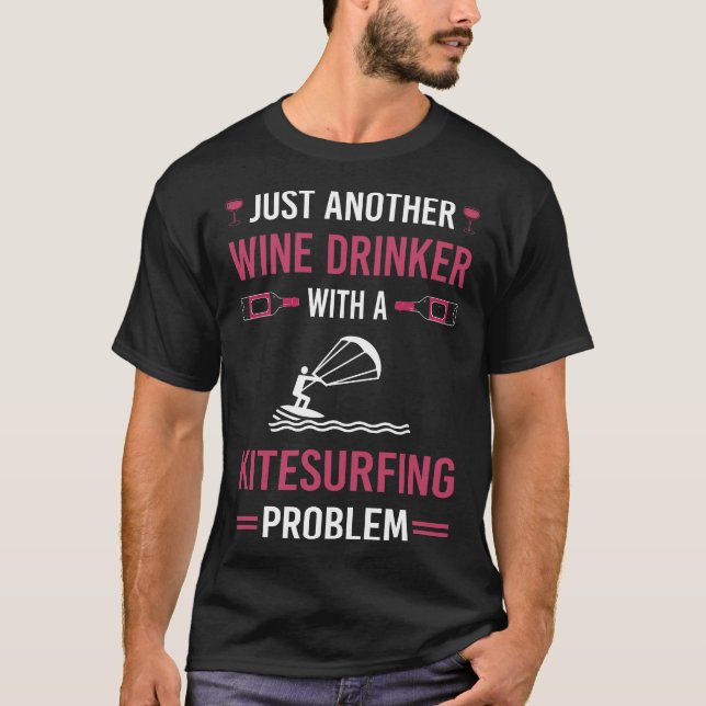 Camiseta Kitesurf Kitesurf Bebedeira de Vinho (Frente)