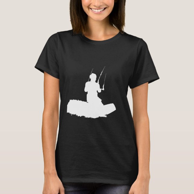 Camiseta Kitesurfer Aproveitando As Ondas O Silho Branco Ar (Frente)