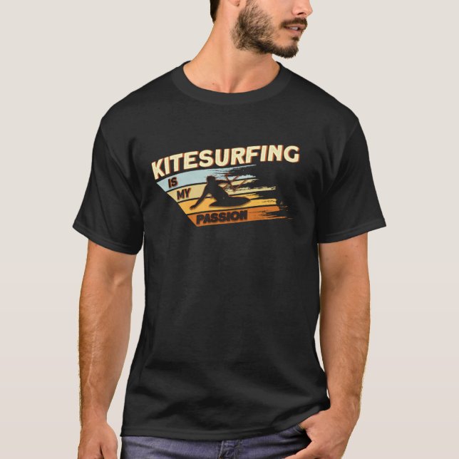 Camiseta Kitesurfing kiteboard retro kiteboarder w (Frente)