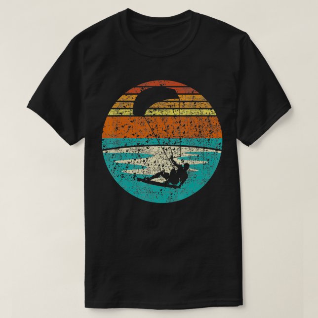 Camiseta Kitesurfing Retro Vintage Surfboard Kite (Frente do Design)