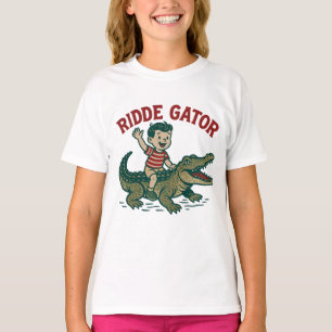 Camiseta Kitsch Antigo da Flórida Jacaré Ridículo   Garotas