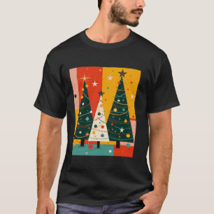 Camiseta Kitschmas Natal Fir Tree Retro Vetor