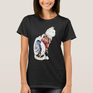 Camiseta Kitsune Cat Tattoo - Peony Foxy Classic