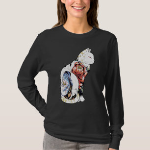Camiseta Kitsune Cat Tattoo - peony foxy Classic