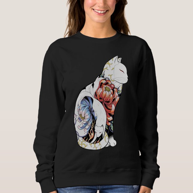 Camiseta Kitsune Cat Tattoo - peony foxy Classic (Frente)