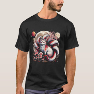 Camiseta Kitsune Japonês Raposa de Nove-coroas Com