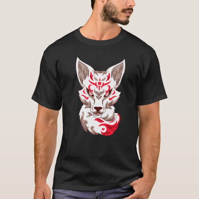 Camiseta Kitsune Nove Raposa Personalizada (Frente)
