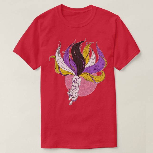 Camiseta Kitsune Orgulho Não-Binário (Frente do Design)