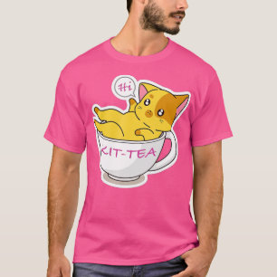 Camiseta KitTea Cat Lover Bonito E Engraçado Cat5