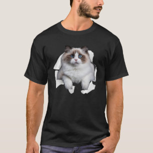Camiseta Kitten Azul Torn Cloth Himalayan Birman Ragdol
