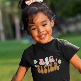 Camiseta Kitten Big Sister Daisy Retro