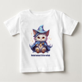 Camiseta Kitten Bruxa Azul de Halloween
