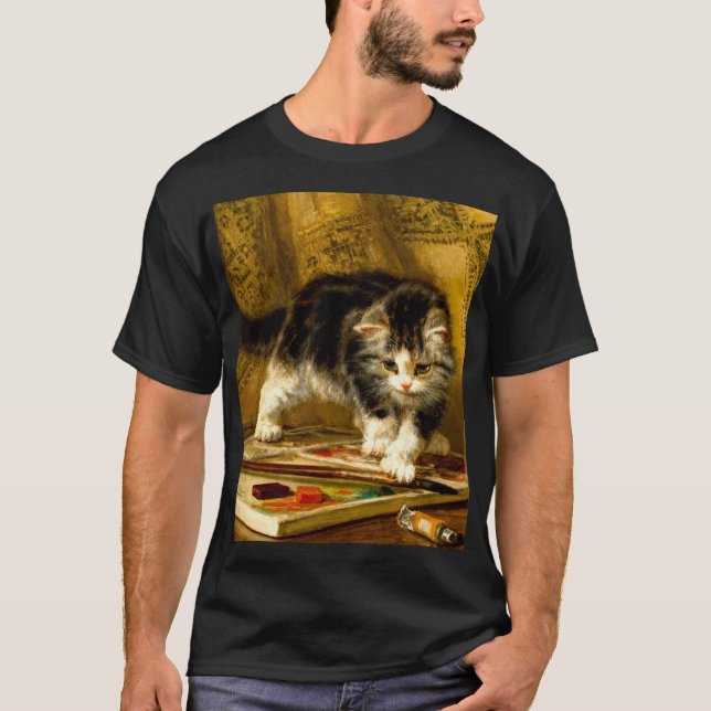 Camiseta Kitten com pintura e escovas (Frente)