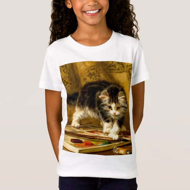 Camiseta Kitten com pintura e escovas (Frente)