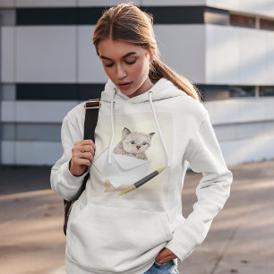 Camiseta Kitten Com Um Envelope Hoodie