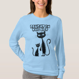 Camiseta Kitten Duo: Kitten Preto e Seu Pequeno Amigo