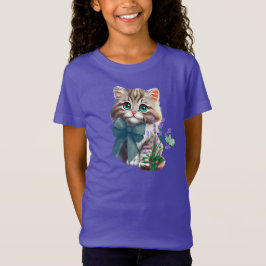 Camiseta Kitten e borboleta