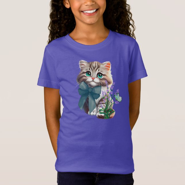 Camiseta Kitten e borboleta (Frente)