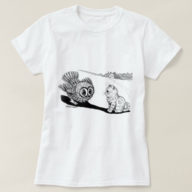 Camiseta Kitten e Owl, Louis Wain (Frente do Design)