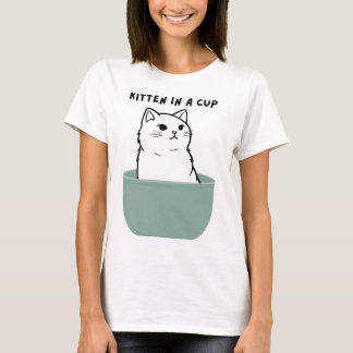 Camiseta Kitten em uma taça
