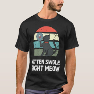 Camiseta Kitten Fazendo Swole Direita Malhação De Gato