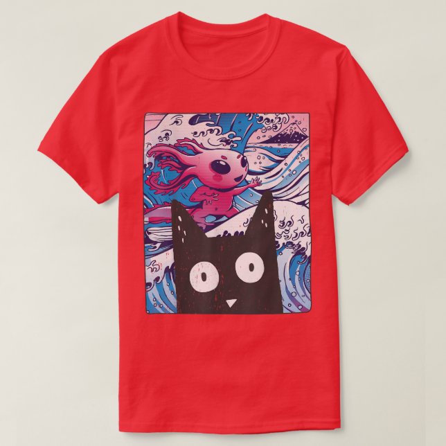 Camiseta Kitten Neko Synthwave Japão 80s Manga Harajuku Ota (Frente do Design)